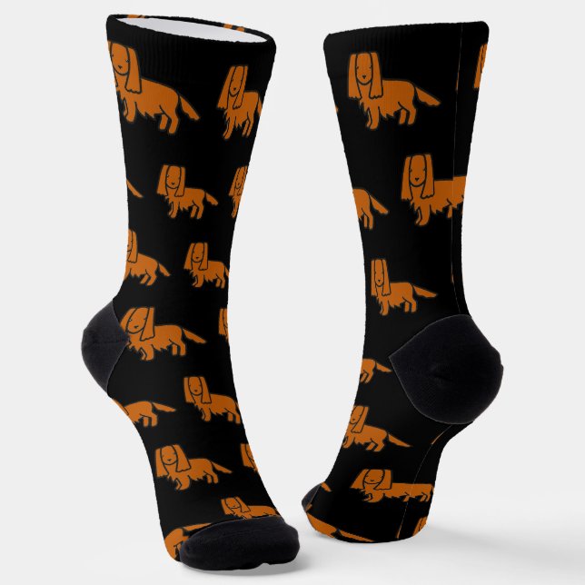 cavalier king charles spaniel ruby cartoon socks (Angled)