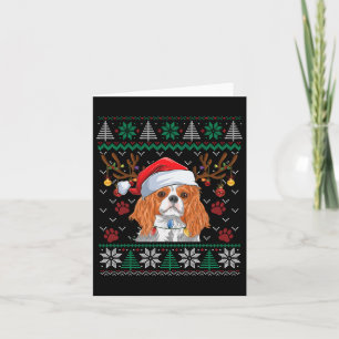 Cavalier King Charles Spaniel Santa Ugly Sweater L Card