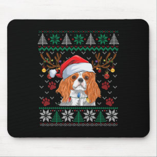 Cavalier King Charles Spaniel Santa Ugly Sweater L Mouse Mat
