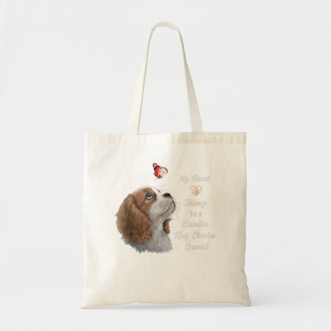 Cavalier King Charles Spaniel Shirt, dog mum, dad  Tote Bag (Front)