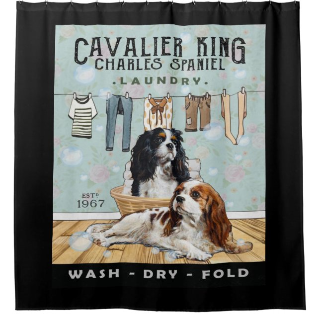 Cavalier King Charles Spaniel Shower Curtain (Front)