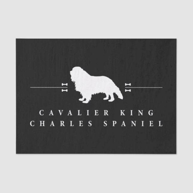 Cavalier King Charles Spaniel silhouette -2- Tissue Paper (Front)