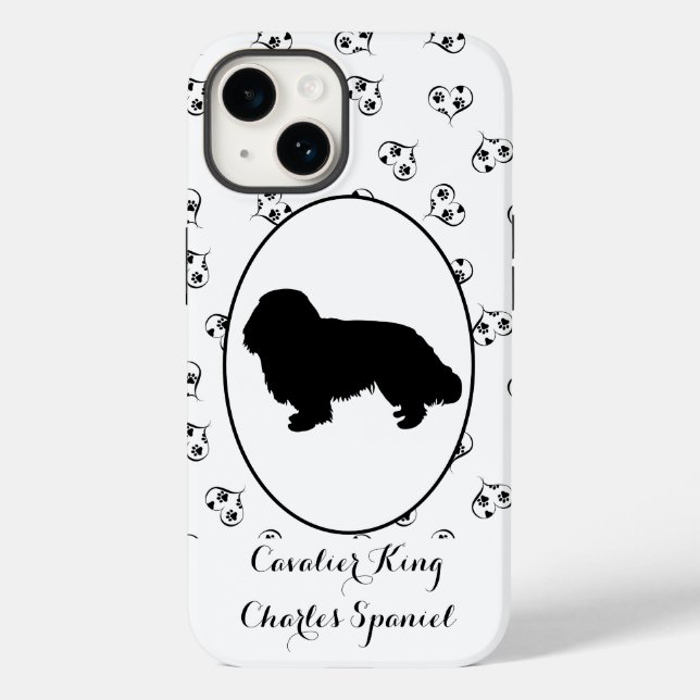 Cavalier King Charles Spaniel Silhouette Case-Mate iPhone Case (Back)