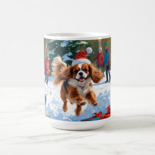 Cavalier King Charles Spaniel Snow with Christmas  Coffee Mug