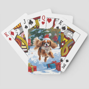 Cavalier King Charles Spaniel Snow with Christmas Playing Cards