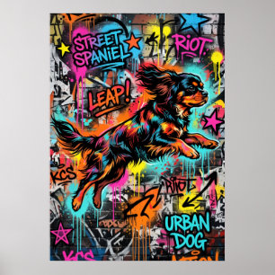 Cavalier King Charles Spaniel Street Art Graffiti  Poster