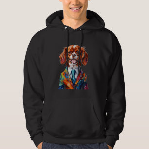 Cavalier King Charles Spaniel Suit Dog Funny Print Hoodie