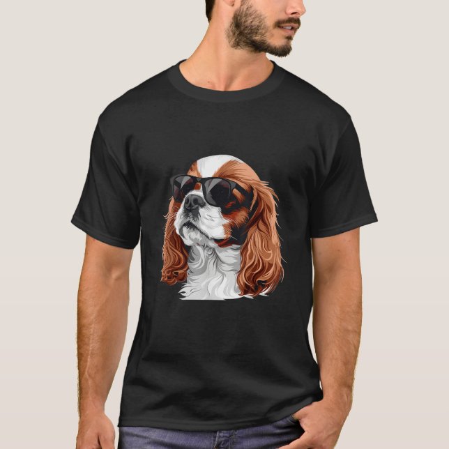 Cavalier King Charles Spaniel Sunglasses Dog Breed T-Shirt (Front)