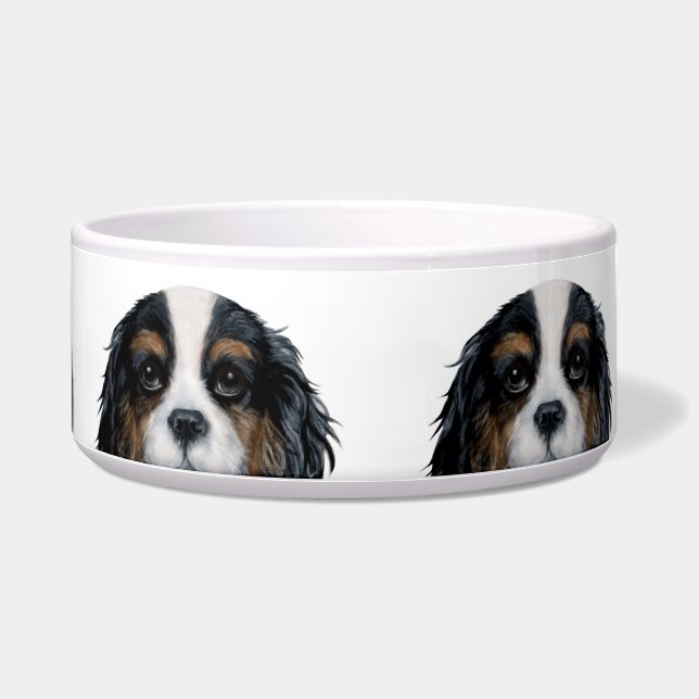 Cavalier King Charles Spaniel tri coloured Bowls (Right)