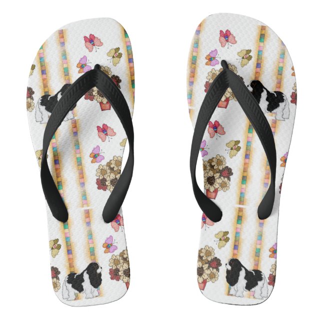 Cavalier King Charles Spaniel, Tri Flip Flops (Footbed)