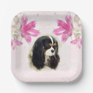 Cavalier King Charles Spaniel - Tri, Party Plates