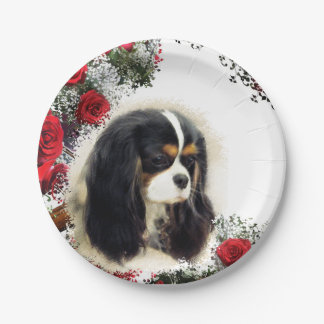Cavalier King Charles Spaniel - Tri, Plate