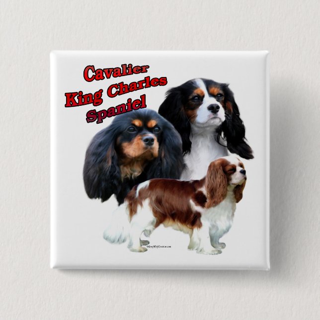 Cavalier King Charles Spaniel Trio 2 - Button (Front)