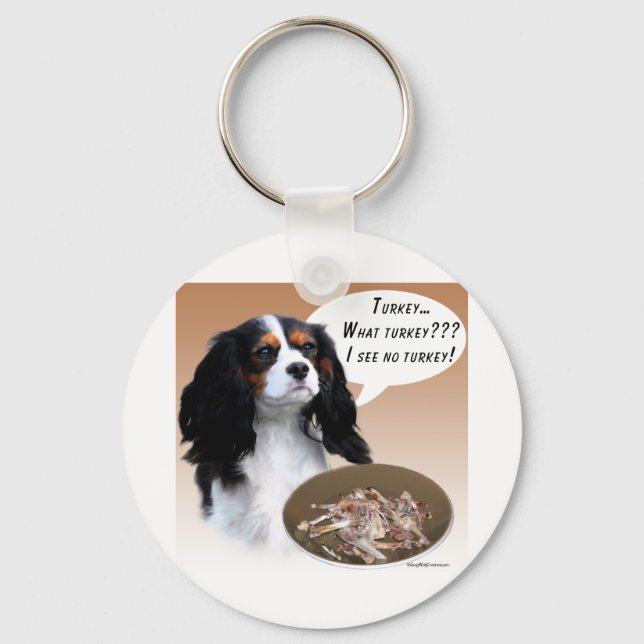 Cavalier King Charles Spaniel Turkey Key Ring (Front)