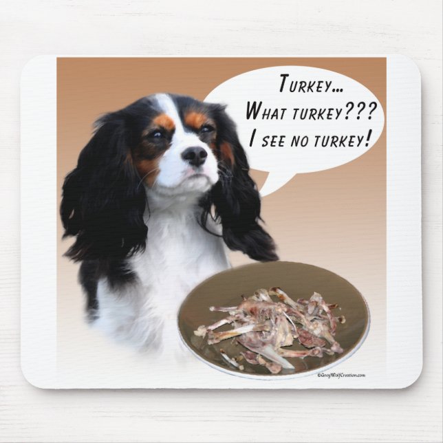 Cavalier King Charles Spaniel Turkey Mouse Mat (Front)