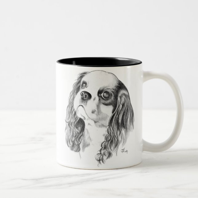 Cavalier King Charles Spaniel Two-Tone Coffee Mug (Right)