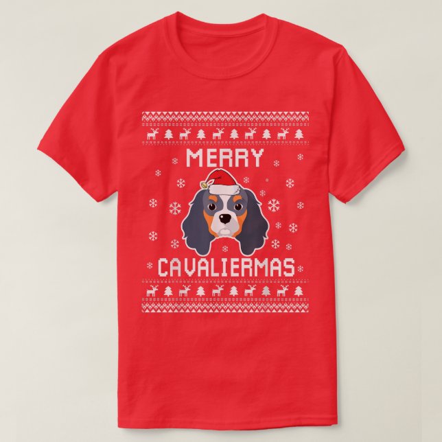 Cavalier King Charles Spaniel Ugly Christmas Sweat T-Shirt (Design Front)