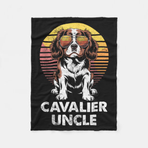 Cavalier King Charles Spaniel Uncle Vintage Dog Ow Fleece Blanket