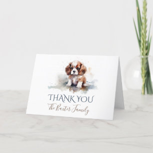 Cavalier King Charles Spaniel Watercolor Thank You Card