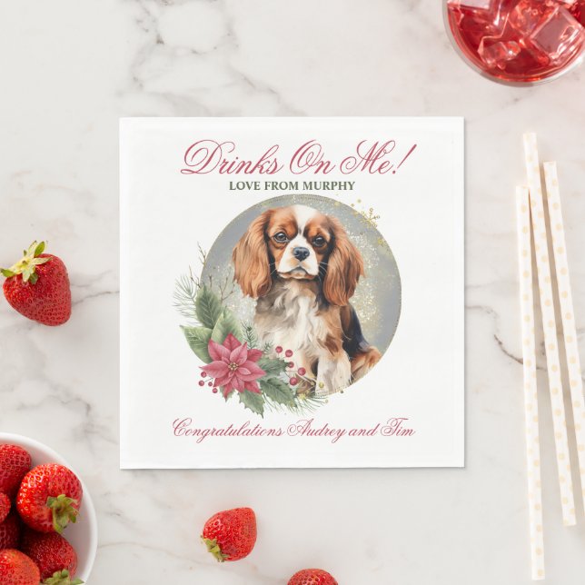 Cavalier King Charles Spaniel Wedding Napkins (Insitu)