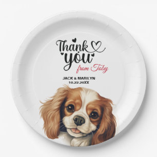 Cavalier King Charles Spaniel Wedding Thank You Paper Plate