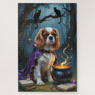 Cavalier King Charles Spaniel Whimsical Halloween  Jigsaw Puzzle