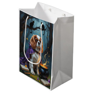Cavalier King Charles Spaniel Whimsical Halloween Medium Gift Bag