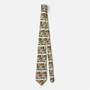 Cavalier King Charles Spaniel with Easter Eggs Tie