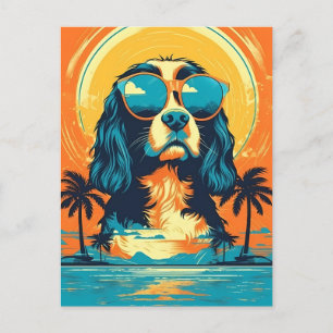 Cavalier King Charles Spaniel with sunglasses Postcard