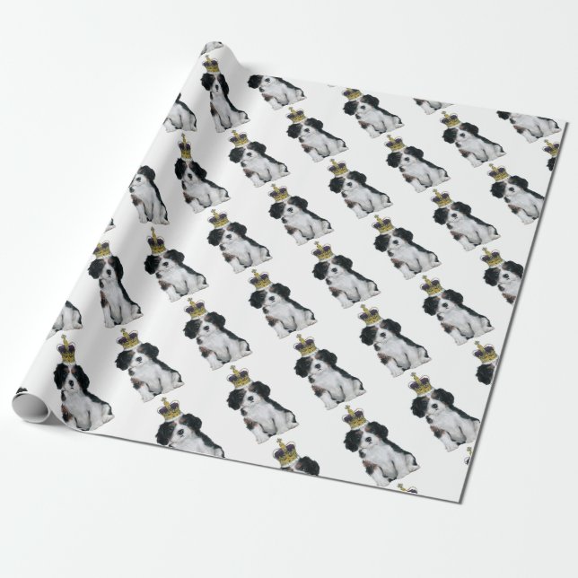 Cavalier King Charles Spaniel Wrapping Paper (Unrolled)