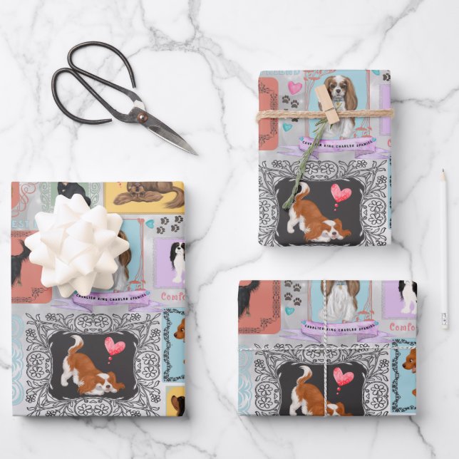 Cavalier King Charles Spaniel  Wrapping Paper Sheet (Front)