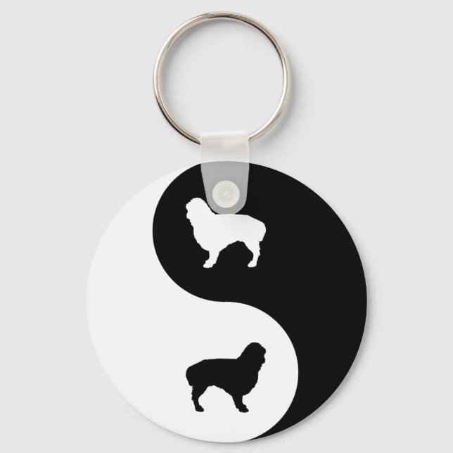 Cavalier King Charles Spaniel Yin Yang Key Ring (Front)
