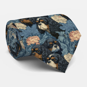 Cavalier King Charles Spaniels in Vintage Garden Tie