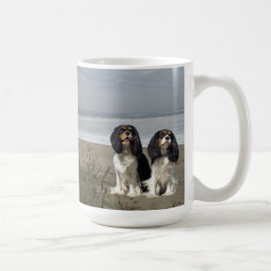 Cavalier King Charles Spaniels On Beach Mug