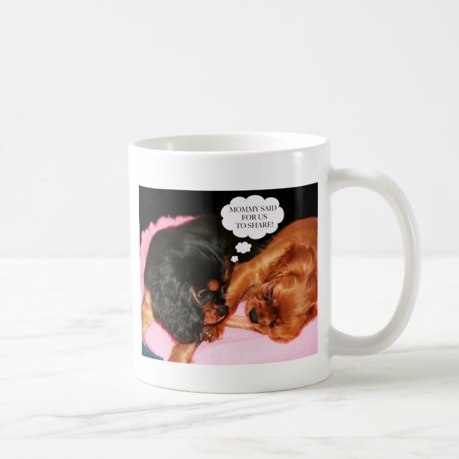 Cavalier King Charles Spaniels Puppies Coffee Mug (Right)