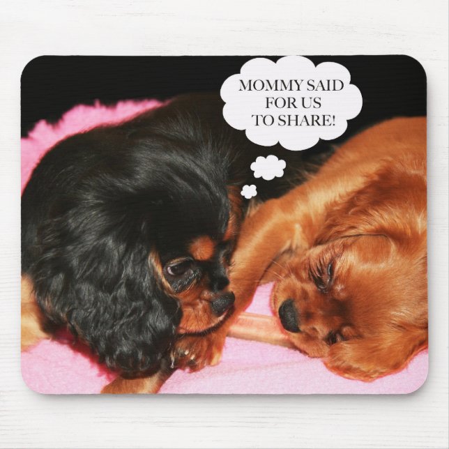 Cavalier King Charles Spaniels Puppies Mouse Mat (Front)