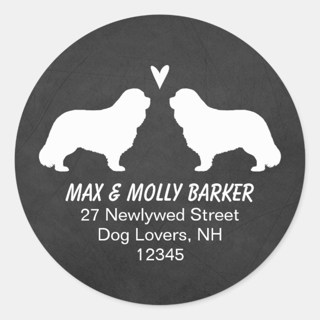 Cavalier King Charles Spaniels Return Address Classic Round Sticker (Front)