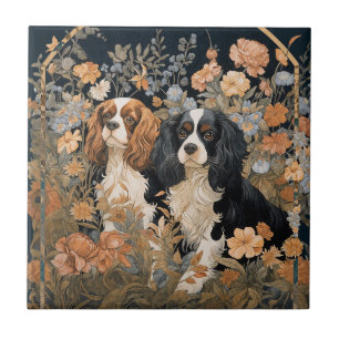 Cavalier King Charles Spaniels Tapestry Style Tile