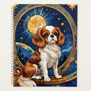 Cavalier King Charles Stained Glass Sky Stars Planner
