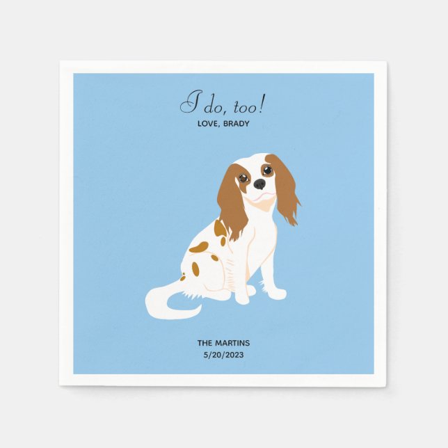 Cavalier King Charles Wedding Cocktail Napkins (Front)
