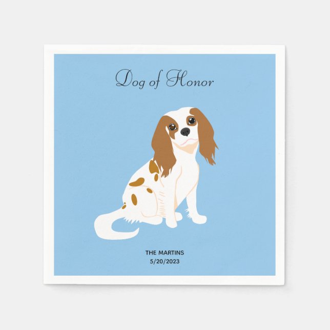 Cavalier King Charles Wedding Cocktail Napkins (Front)