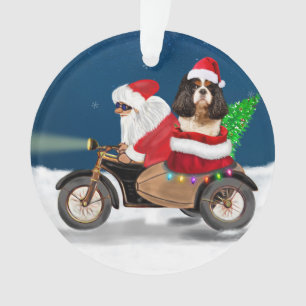 Cavalier King Dog Christmas Santa Claus  Ornament