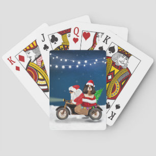 Cavalier King Dog Christmas Santa Claus Playing Cards