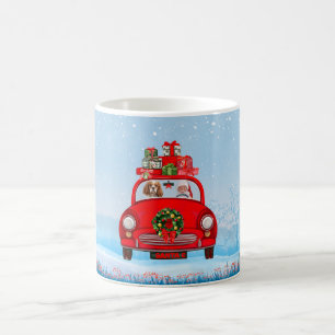 Cavalier King Dog In Car With Santa Claus  Coffee Mug