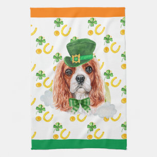 Cavalier King Holiday Home Decor St Patricks Day Tea Towel