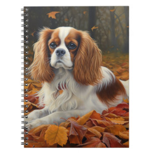 Cavalier King in Autumn Leaves Fall Inspire Notebook