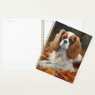 Cavalier King in Autumn Leaves Fall Inspire Planner