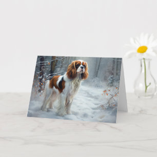 Cavalier King Let It Snow Christmas Brushed  Card