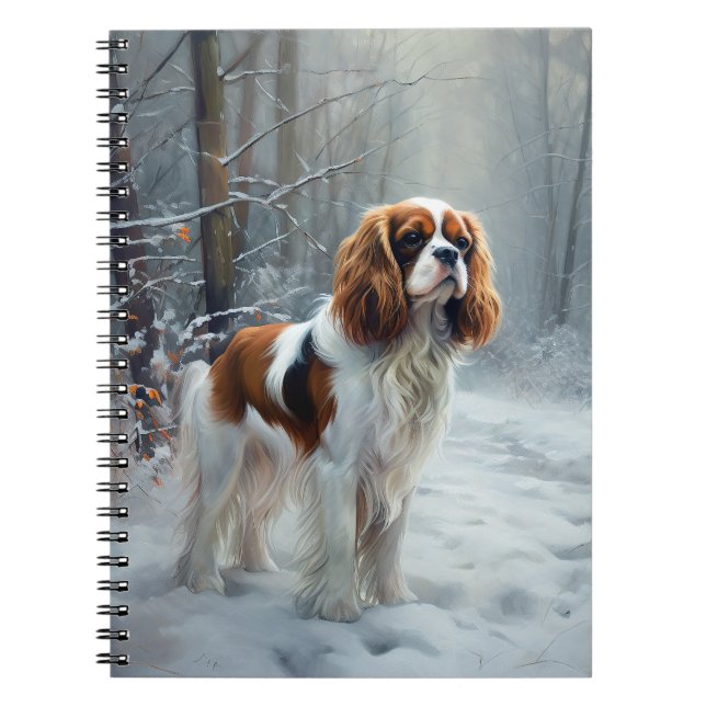 Cavalier King Let It Snow Christmas Brushed  Notebook (Front)