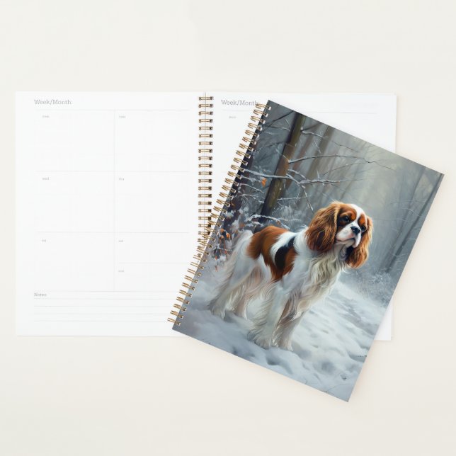 Cavalier King Let It Snow Christmas Brushed  Planner (Display)